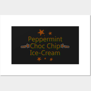 Peppermint Choc Chip Ice-Cream Sticker Posters and Art